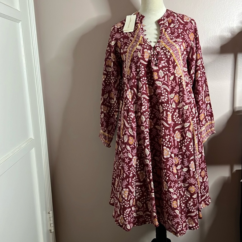 NWT XS Natalie Martin Pink Floral Boho Dress.